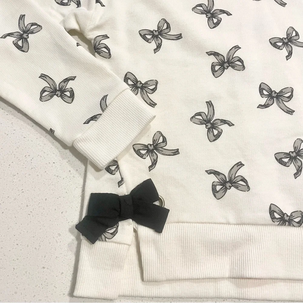Rachel Zoe Cream Bow Print Top and Skirt Set